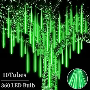 Yağmur damlası meteor duş led ışıkları Icicle 30CM 50CM 80CM açık güneş meteor ışıkları dekorasyon ticari