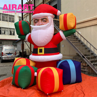 Boîte cadeau Décoration Père Noël gonflable, figure Décoration Père Noël gonflable