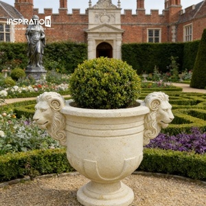 Vase en grès cultivé de style européen pour entrée de zoo, pot de fleurs classique en <span class=keywords><strong>pierre</strong></span> de style européen, vase <span class=keywords><strong>imitation</strong></span> grès - Product Image 1