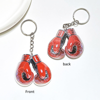 Porte-clés Gants de Boxe en Acrylique, Pendentif Anime Personnalisé Créatif, Cadeau pour Homme, Pendentif de Sac, Porte-clés de Voiture