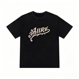 เสื้อยืดแขนสั้นผู้ชายสไตล์ฮิปฮอปพิมพ์ลายตาข่าย แบรนด์ Ami ri ผ้าฝ้าย 100% ทรงโอเวอร์ไซส์ แฟชั่นลำลอง ขายส่งจากสหรัฐอเมริกา - Product Image 2