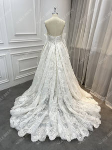 Abito da <span class=keywords><strong>sposa</strong></span> Vintage con scollo a cuore maniche rimovibili in pizzo occidentale abiti da <span class=keywords><strong>sposa</strong></span> per le donne - Product Image 4