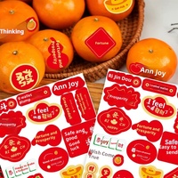 Stock vente en gros autocollants de bénédiction étiquettes de fruits autocollants de décoration de cuisson papier enduit étanche flocon de neige bougie croustillante artisanat