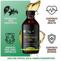 Huile de Moringa Pure à Marque Blanche, Pressée à Froid, Hydratant Naturel, Huile Essentielle de Graines de Moringa pour Soin Peau et Cheveux