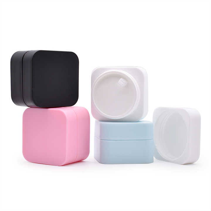 Empty BPA Free Double Wall Matte Frosted Face Cream PP Jars Cosmetic Square Plastic Jar with Lid