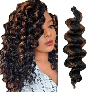 Extensiones de Cabello Trenzado Pre-Adheridas <span class=keywords><strong>Kima</strong></span> Ocean Wave de 18 Pulgadas de Alta Calidad Vivian, 100% Fibra Kanekalon, Doble Trama a Máquina, Químicas - Product Image 1