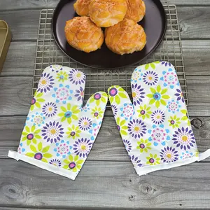 Microwave Oven Mitt Tahan Panas Pemegang Panci BBQ Memasak Alat Katun Handuk