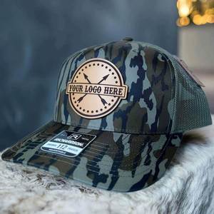 Wholesale Blank Gorras Outdoor Sports Hunting Cap Custom Leather Patch Logo Camo Richardson 112 Trucker <b>Hat</b> - Product Image 4