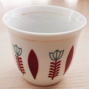 Lot de 12 tasses à café et thé en céramique personnalisées, motif floral blanc, 65/90/120 cc, en porcelaine, sans anse - Product Image 5