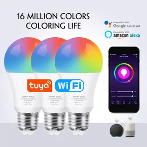 Tuya Wifi CW WW RGB Google 16 colores amazon alexa música bombilla LED