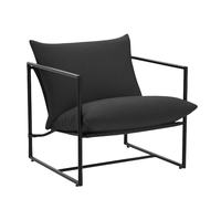 Chaise d'appoint de style moderne avec cadre en métal Fauteuil en mousse déchiquetée gris foncé pour les repas, les bars et les loisirs
