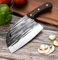 Couteau couperet à viande chinois en acier inoxydable de 7 pouces avec poignée ergonomique en wengé