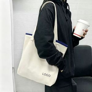 Sacs en toile personnalisés écologiques en gros, sacs fourre-tout en coton imprimés sur mesure, sacs promotionnels réutilisables pour les courses - Product Image 1