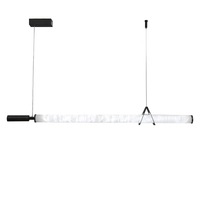 Lustre de restaurant moderne et minimaliste, design haut de gamme, en cuivre, marbre naturel et acier inoxydable, pour îlot ou long bar