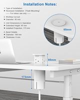 Multiprise industrielle 4 prises avec chargeur sans fil 15W, 4 prises UK, 3 ports USB, anti-effraction, Wi-Fi, pour cuisine et hôpital