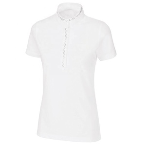 Camisa de competición de alta calidad, ropa ecuestre de cristal para mujer, camisa de espectáculo de caballo, bordado con logotipo personalizado - Product Image 1