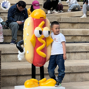 OEM chất lượng cao nhựa đầy màu sắc thủ công mỹ nghệ dễ thương Hot Dog tượng sợi thủy tinh nghệ thuật cho các cửa hàng & không gian công cộng nhựa Cabochon & Mô hình phong cách - Product Image 4