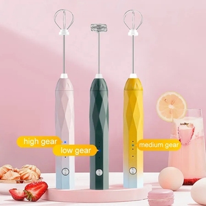 새로운 우유 Frother 핸드 헬드, USB 충전식 전기 거품 메이커 커피, 3 속도 미니 우유 거품 음료 믹서 2 Whisks - Product Image 2