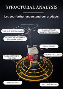 Fabrik preis 24 Zoll 36 Zoll 48 Zoll Straßen polieren Finishing Benzin Hand Push Beton hubschrauber Walk Behind Power Trowel - Product Image 2