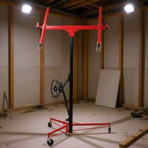 Lève-panneaux de plâtre rouge et noir, 11 pieds, à levier, équipement de construction - Product Image 2