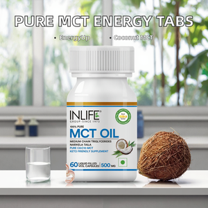 Comprimés MCT INLIFE Ayurveda de qualité supérieure, supplément C8 C10, MCTs purs dérivés de noix de coco pour l'énergie, qualité certifiée pour adultes - Product Image 2