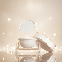 Pot cosmétique en acrylique dépoli à double paroi de 15g, 30g, 50g, rechargeable, pour crème contour des yeux et rouge à lèvres, avec couvercle à vis