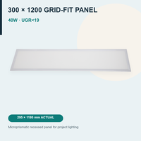 Panneau LED encastré pour grille de plafond 300x1200 40W UGR19 pour l'éclairage de projets