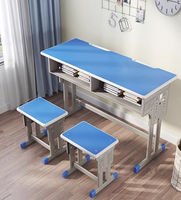 Bureau d'étude pour deux personnes à usage domestique; Hauteur réglable pour table et chaise de devoirs pour les élèves du primaire et du secondaire