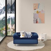 Canapé pour chien, lit pour chat, niche pour animaux de compagnie, en tissu velours écologique, moderne, mignon, de luxe, de grande taille, carré, lavable, emballé en carton