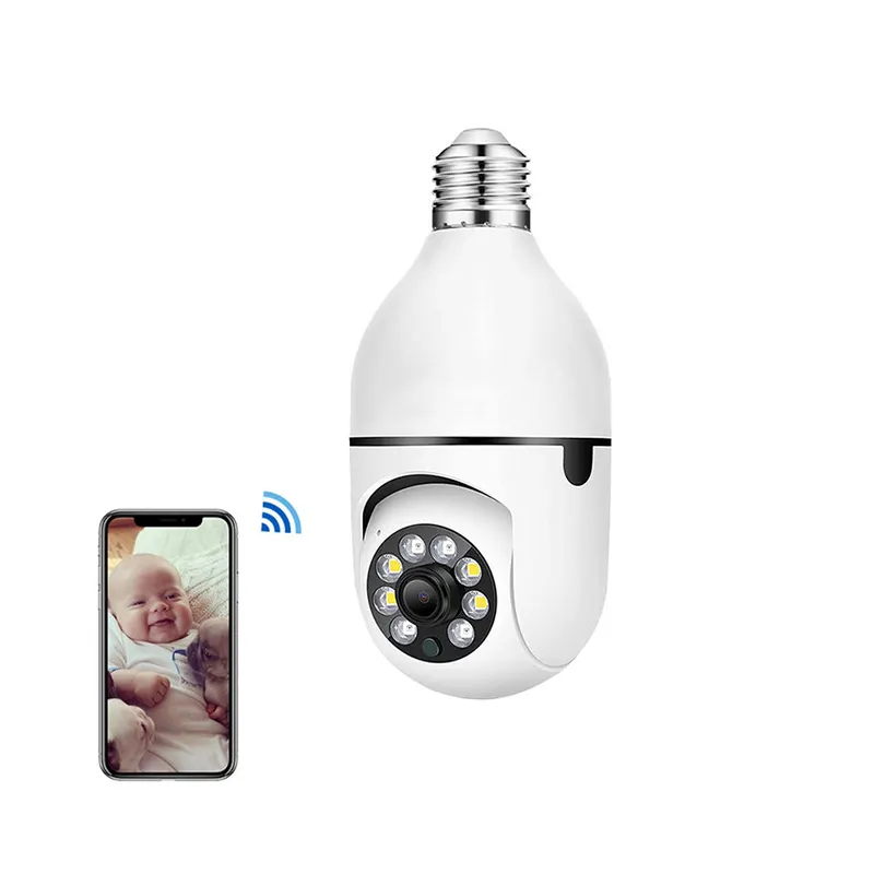 360 gradi panoramica Wifi E27 lampadina telecamera visione notturna Wireless casa 2MP videocamere di sicurezza Wifi ip Monitor