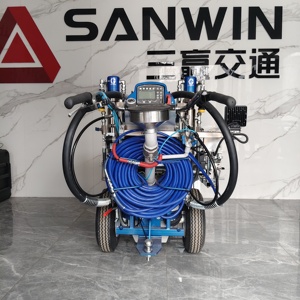 Machine de marquage routier à pulvérisation à froid bi-composant SanWin avec moteur à essence 9HP MMA 98:<span class=keywords><strong>2</strong></span> et rapport 1:1 résolvant le problème de consommation inégale - Product Image 4