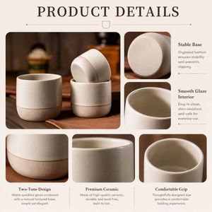 Custom Logo Creative Matte Pottery Clay for Gift 100Ml 180Ml 230Ml Stoneware Ceramic <b>Espresso</b> Coffee <b>Cup</b> - Product Image 4