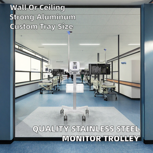 Chariot médical extensible en acier inoxydable de haute qualité TOP1, mobilier hospitalier en métal - Product Image 1