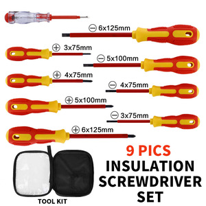 Set di 9 <span class=keywords><strong>Cacciaviti</strong></span> Isolati, Kit di Attrezzi per Riparazioni Elettriche, <span class=keywords><strong>Cacciaviti</strong></span> a Croce e a Taglio, Vendita all'Ingrosso - Product Image 2