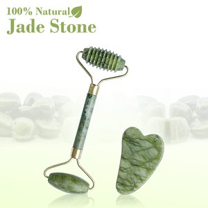 Bestseller Angepasstes Logo Grüner Jade Gesichtsroller Natürlicher Stein Gesichtsmassagegerät OEM Marke LRYS Modell Geschenk - Product Image 5