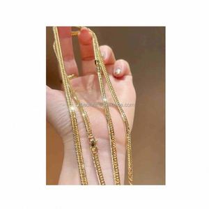 Timeless 18K Gold Necklace with Blade Chain Simple Design for Effortless Sophistication - Product Image 1