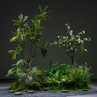 Ensemble de plantes tropicales artificielles en plastique pour restaurants, cafés, hôtels et bars - Décoration d'anniversaire écologique