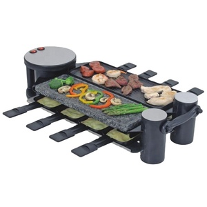 1500W vente chaude Électrique <span class=keywords><strong>Appareil</strong></span> À <span class=keywords><strong>Raclette</strong></span> pour 8 personnes avec <span class=keywords><strong>pierre</strong></span>/moulé sous pression plaque avec GS/CE/ROH/LFGB/SASO ATC-RG048 - Product Image 1