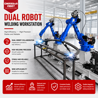 Station de travail robotisée de soudage à 6 axes haute efficacité, modèle double robot haute précision pour les lignes de soudage de tuyaux et de structures en acier