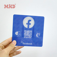 Autocollants NFC Google Avis en Acrylique Code QR Puce NFC Menu Enseigne Sans Contact Plaque d'Avis Google Réseaux Sociaux