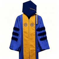 Ensemble de Robe de Remise de Diplôme Doctorat Personnalisée avec Logo, Capuchon et Tam d'Université Américaine, Tenue Académique