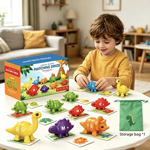 Juego de Mesa Educativo Montessori de Plástico con Dinosaurios, Números y Alfabeto para Niños Pequeños, con Reconocimiento de Colores y Formas - Product Image 1