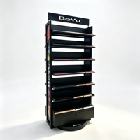 Meuble de présentation cosmétique en métal, rotatif, autoportant, avec armoire de rangement