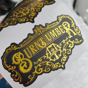 Etiqueta Adhesiva de PVC Transparente con Logotipo en Dorado, Impermeable, Ecológica, en Forma Personalizada, Paquete de 100 Unidades - Product Image 2