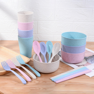 Milieuvriendelijke Tarwestro Reizen Handig Servies Set Gift - Product Image 2