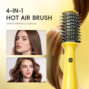 <span class=keywords><strong>Brosse</strong></span> Sèche-Cheveux 4-en-1 Volumisante Lissante Haute Puissance Double Tension Contrôle de Température Compacte Professionnelle pour Salon - Product Image 5