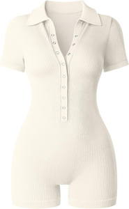 Mono Deportivo Viviblook Z103RP01 para Mujer, Mono de Yoga con Cuello en V Acanalado, Cintura Elástica y Ajustado - Product Image 2