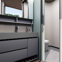Module de vie modulaire de luxe en bois grainé, bureau mobile préfabriqué entièrement meublé pour location Airbnb haut de gamme