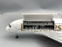 Modèle d'avion A380 en résine transparente de 47cm avec fenêtre ouverte et lumières LED