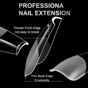 Faux ongles semi-mat à presser, 15 tailles, sans lime, avec colle, pour un look naturel de manucure - Product Image 4